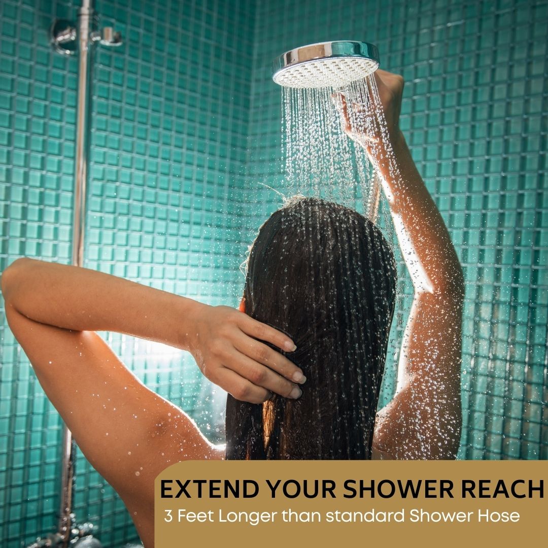 The PurrfectZone Shower Hose - 72 Inch Stainless Steel (Chrome)