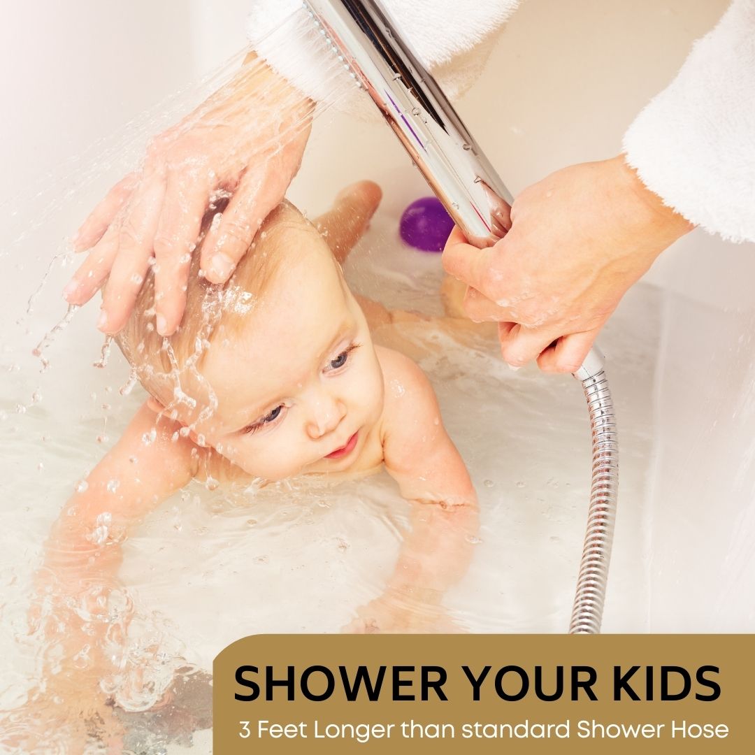 The PurrfectZone Shower Hose - 72 Inch Stainless Steel (Chrome)