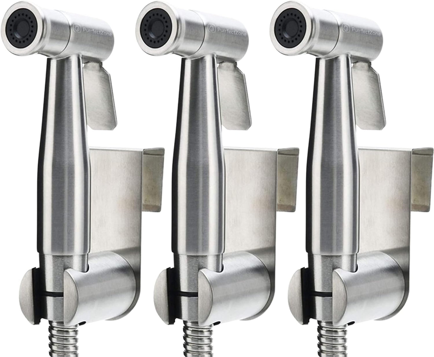Three-Pack Purrfectzone Bidet Sprayer for Toilet, Handheld Sprayer Kit, Hand Held Bidet, Cloth Diaper Sprayer Set - Easy to Install