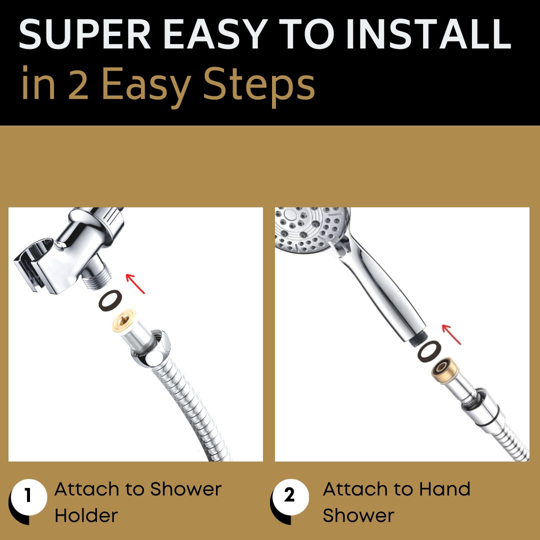 The PurrfectZone Shower Hose - 72 Inch Stainless Steel (Chrome)
