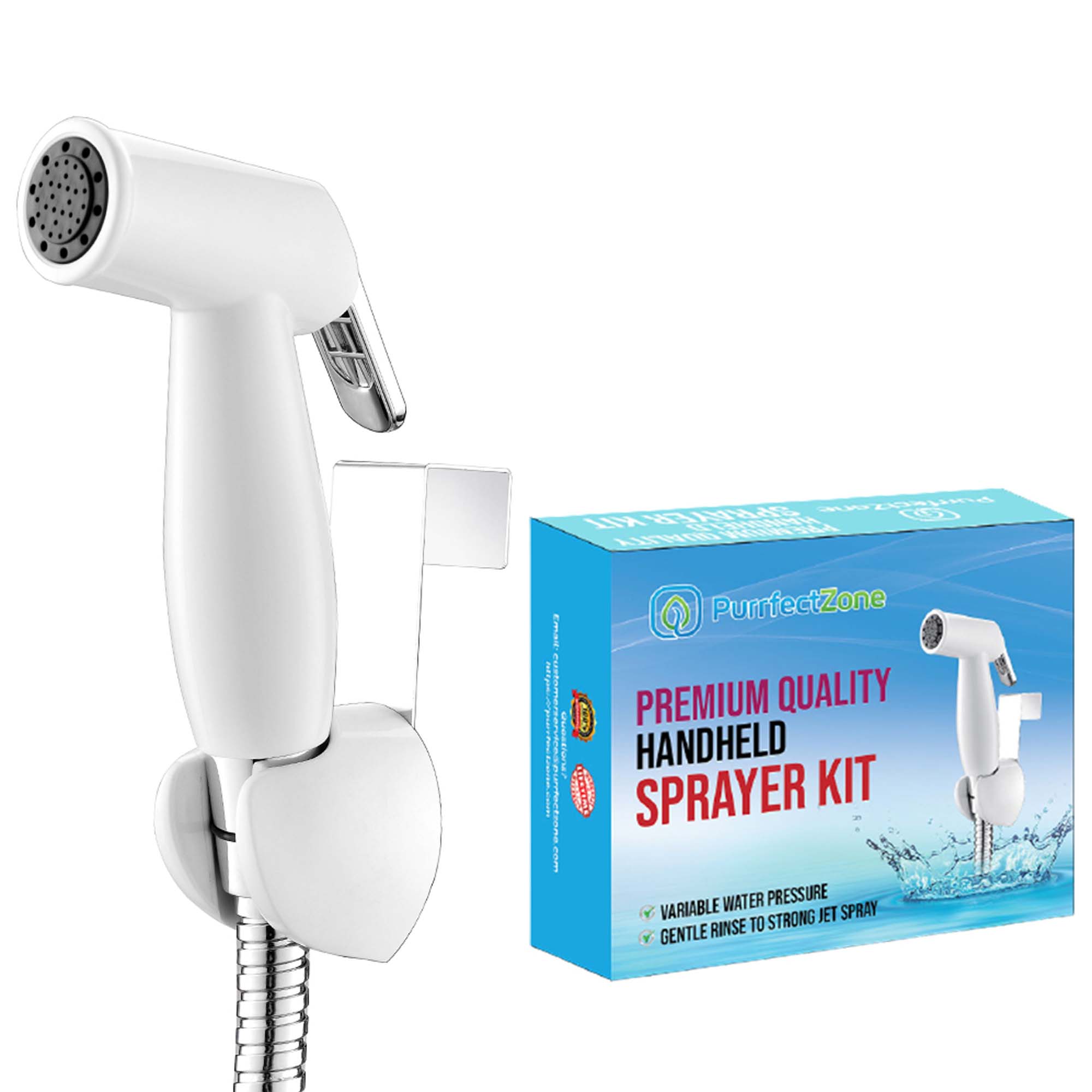 Purrfectzone Luxury Bidet Sprayer for Toilet, Handheld Bidet Sprayer Kit,  Easy-to-Install Toilet Bidet Sprayer Set, Hand Held Bidet with Adjustable