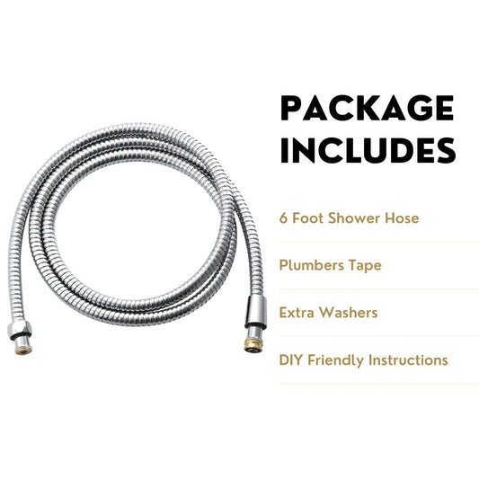 The PurrfectZone Shower Hose - 72 Inch Stainless Steel (Chrome)