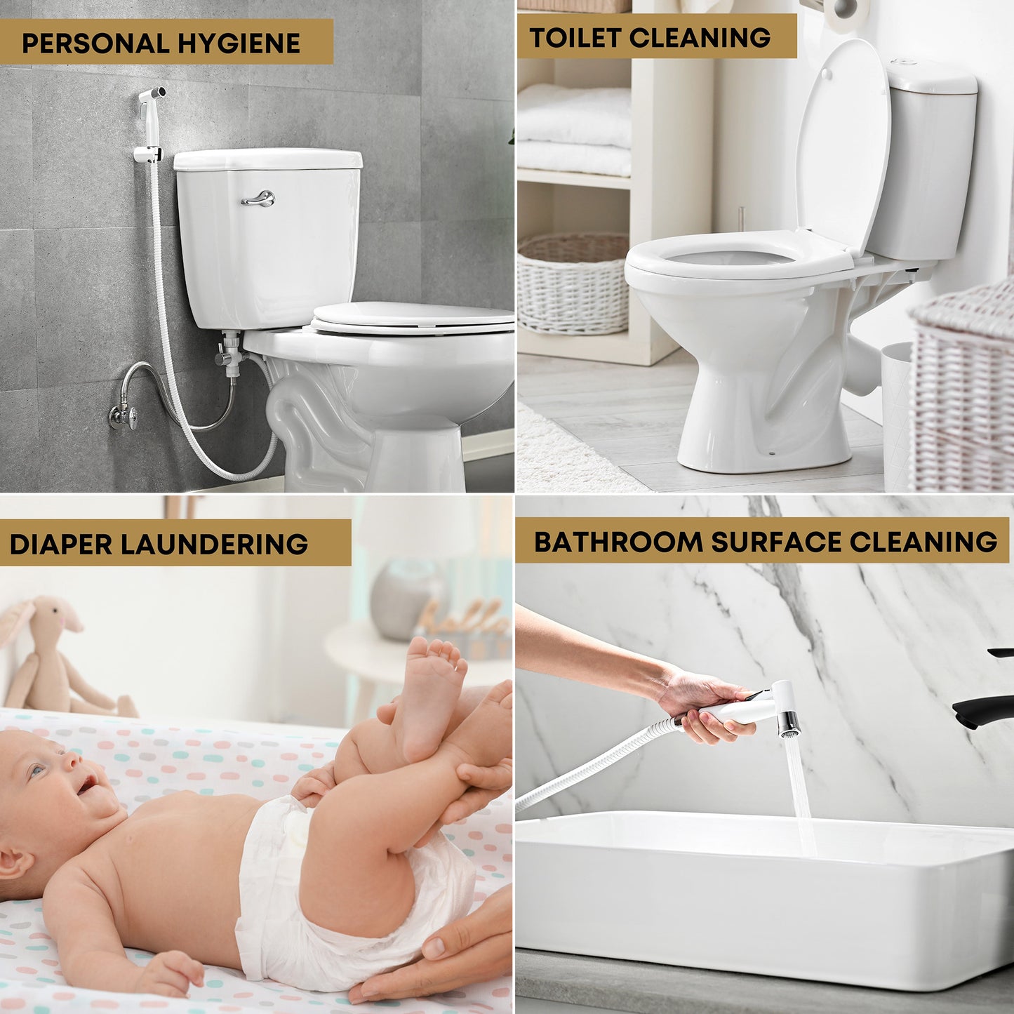 The PurrfectZone White Chrome Bidet Sprayer/Cloth Diaper Sprayer