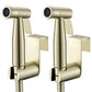 Two-Pack Brushed Gold Purrfectzone Bidet Sprayer for Toilet, Handheld Sprayer Kit, Hand Held Bidet, Cloth Diaper Sprayer Set