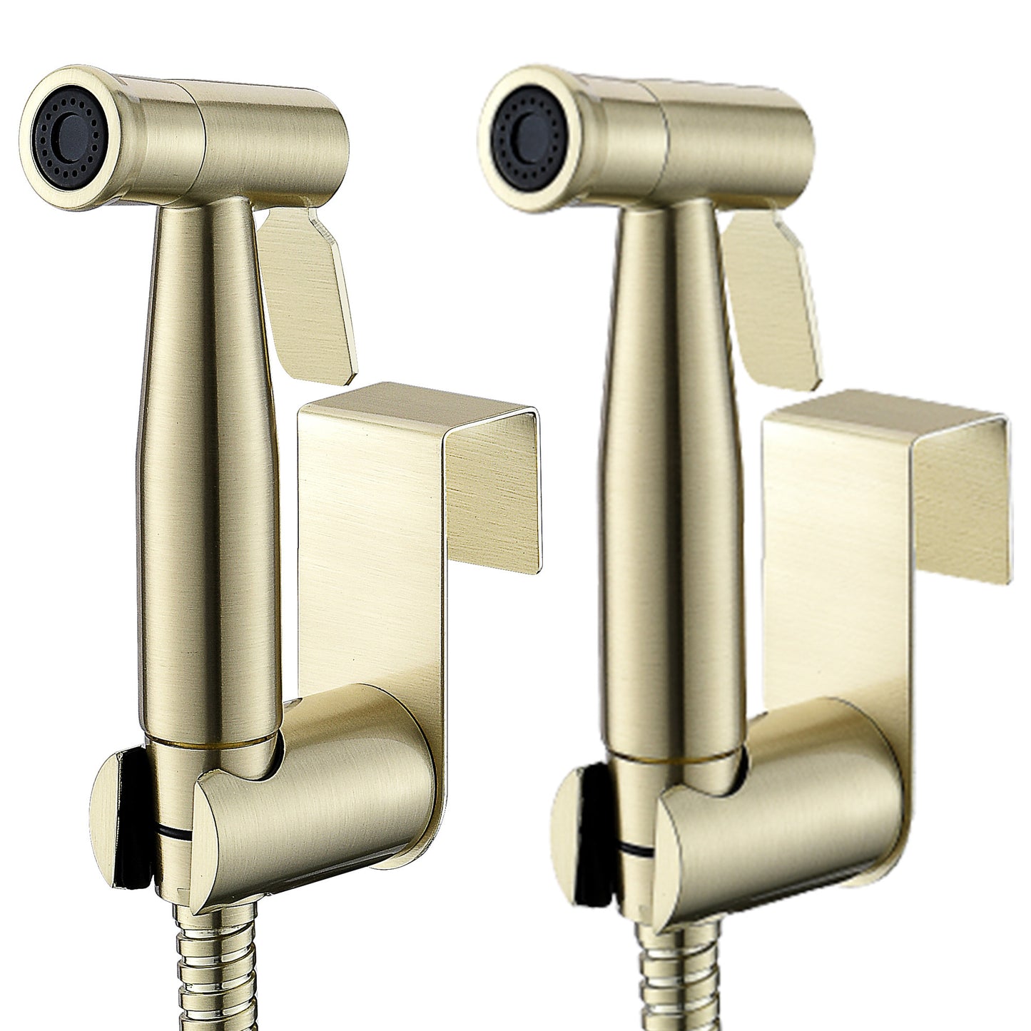 Two-Pack Brushed Gold Purrfectzone Bidet Sprayer for Toilet, Handheld Sprayer Kit, Hand Held Bidet, Cloth Diaper Sprayer Set
