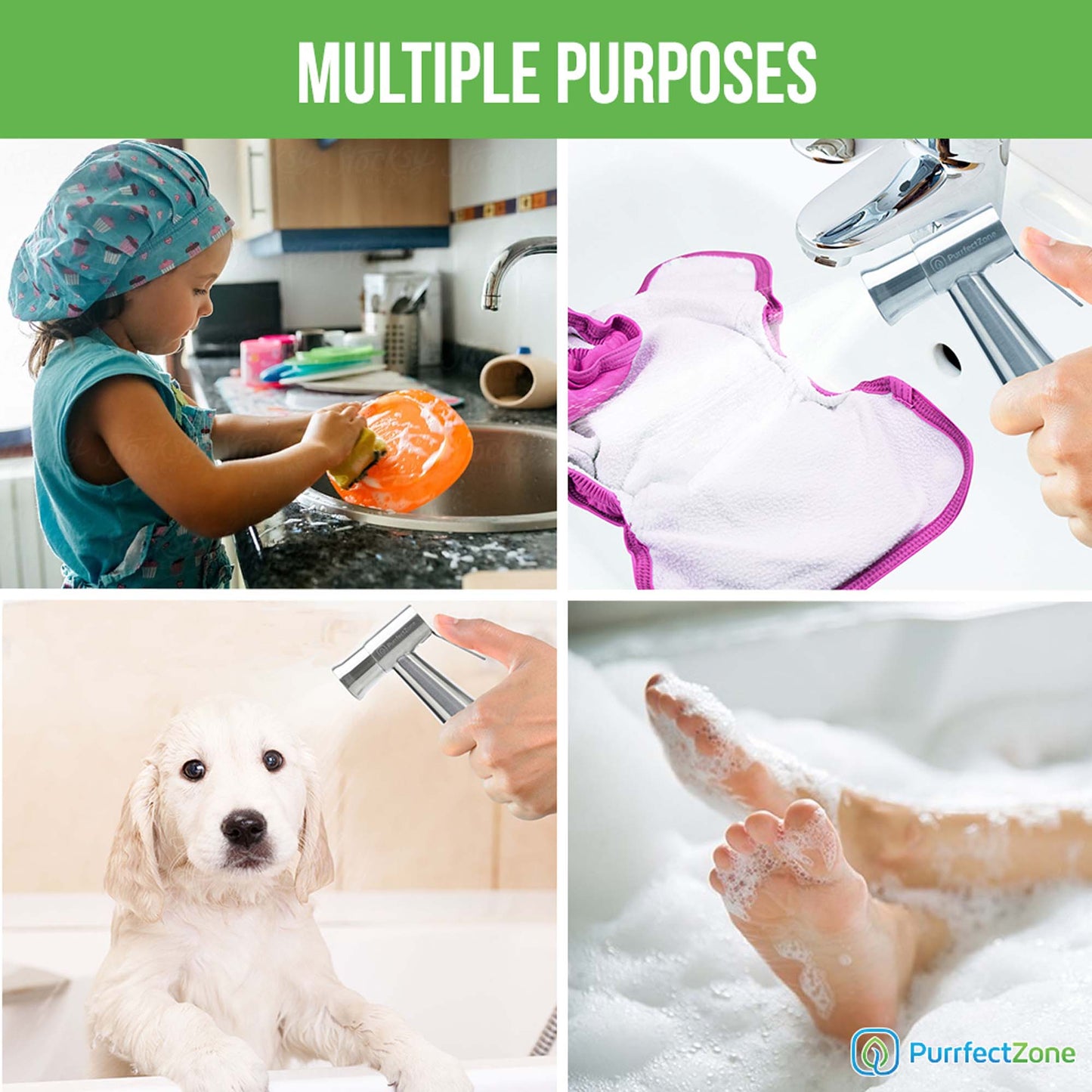 Bundle of Three Complete Kits, our Stainless Bidet Sprayer, Two-mode bidet/diaper sprayer and White bidet/diaper sprayers